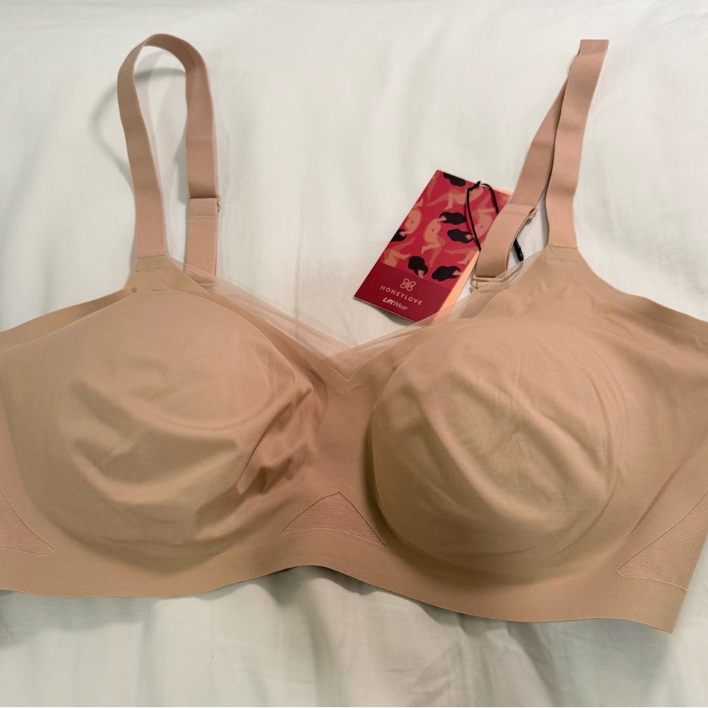 Honeylove CrossOver bra, wire free - 2X, Sand (NWT)